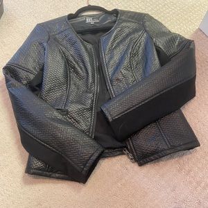 Black womens crop jacket size L worn once